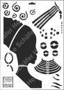 Schablone-Stencil A3 187-0706 afrikanische Frau